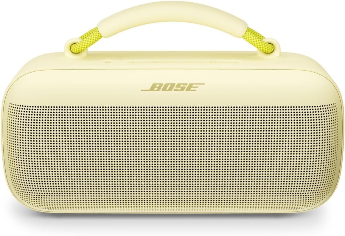 Bose SoundLink Max Bluetooth Speaker - Portable Wireless Party Speaker, IP67 Waterproof, Rope Handle, Up to 20 Hours of Playtime, USB-C, Built-in 3.5mm AUX Input, Citrus Yellow - Limited Edition Color
