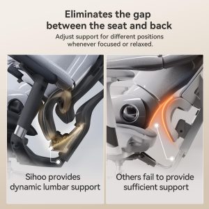 SIHOO Doro C300 Silla de oficina ergonómica con reposabrazos 3D ultra suaves, soporte lumbar dinámico para silla de oficina en casa, silla de escritorio con respaldo ajustable, silla giratoria grande