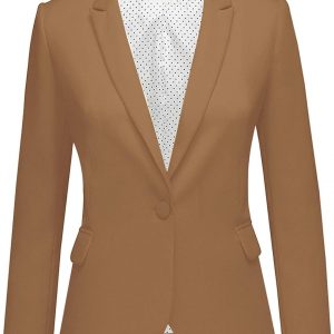 Luvamia - Chaqueta Blazer para Mujer, de Manga Larga, Cuello con Solapas, Botón de Cuello, con Bolsillos