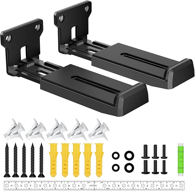 ZUOLACO Soporte de Montaje en Pared para Barra de Sonido para Samsung, Bose, Vizio, LG, Sony, JBL, Sonos y Más Soportes de Barras de Sonido Debajo del TV, Soporta hasta 33 lbs, Profundidad Ajustable