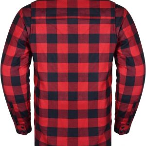 Mens Armored Checkered Flannel Biker Shirt, Multiple Waterproof Storage Pockets CE Approved Armor Reinforced Water Resistant