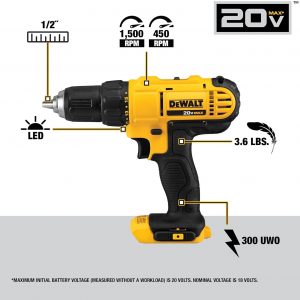 DEWALT Kit de combo de perforación inalámbrico de 20V MAX, 2-Herramienta (DCK240C2)