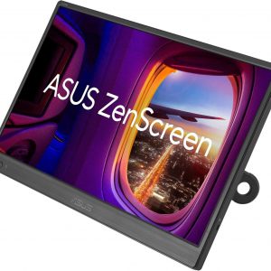 ASUS ZenScreen Monitor USB portátil de 16 pulgadas (MB169CK) - Full HD, IPS, Dual USB-C, Mini-HDMI, cuidado de los ojos, sin parpadeo, filtro de luz azul, superficie antirreflejo, soporte de 360°, garantía de 3 años