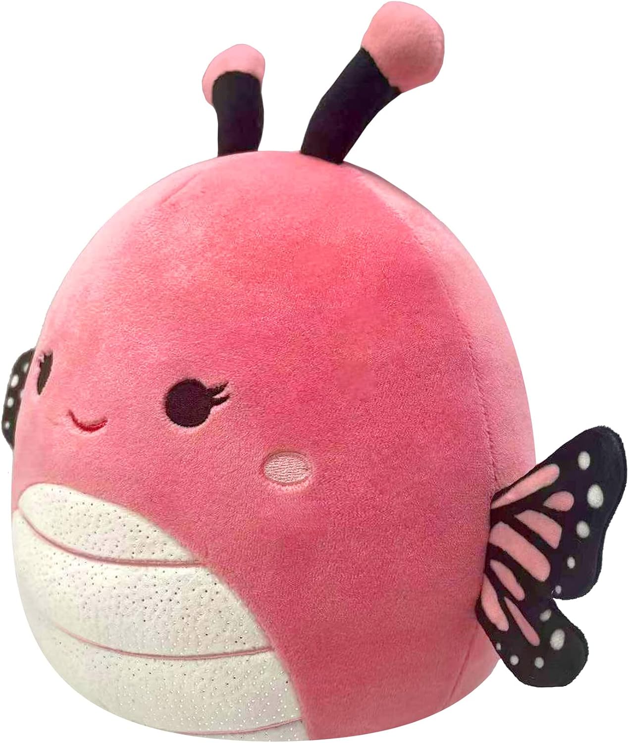 Squishmallows Original - Mariposa Andreina de 14 pulgadas, mariposa monarca rosada con vientre blanco brillante, peluche grande ultrasuave oficial de Jazwares - Exclusivo de Amazon