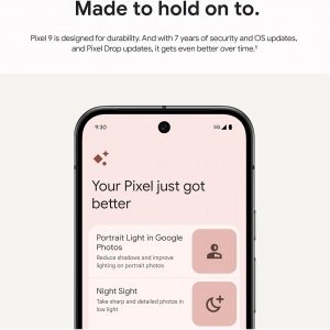 Google Pixel 9 - Unlocked Android Smartphone with Gemini, 24-Hour Battery, Advanced Camera, and 6.3" Actua Display - Porcelain - 128 GB