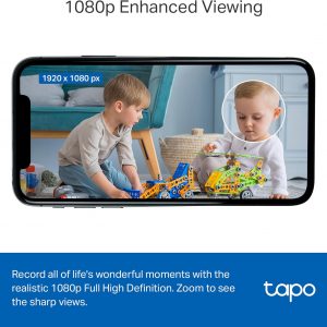 Tapo 1080P Indoor Wired Security Camera - Works as a Baby Monitor & Pet Camera, Motion Detection, 2-Way Audio, Siren, Night Vision, Subscription-Free Local Storage or Optional Cloud, C101