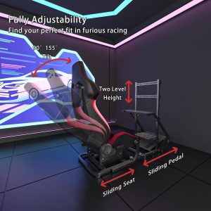 Runboll Racing Simulator Cockpit with Monitor Mount Fits for Logitech G923/G29/G920, Fanatec, Thrustmaster, and PXN, Adjustable Driving Simulators Without Handbrake, Pedals, Shift and Monitor