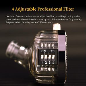 KZ ZS10 Pro 2 USB C Headphones with Mic lEM for Gaming in Ear Monitors Hybrid 4BA+1DD, Deep Bass Comfort-Fit Wired Earbuds High-Definition Decoding Cable Built-in DSP with 4 EQ Modes