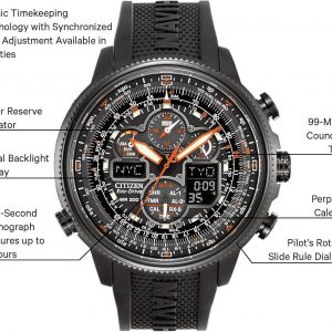 Citizen Men's Promaster Navihawk A-T Eco-Drive Pilot Watch, Atomic Timekeeping, Chronograph