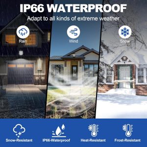 TFKK Solar Street Lights Outdoor, Waterproof Motion Sensor Solar Lights with Remote Control, 6500K Dusk to Dawn Parking Lot Flood Light for Outside Garage Yard, 8 Pack