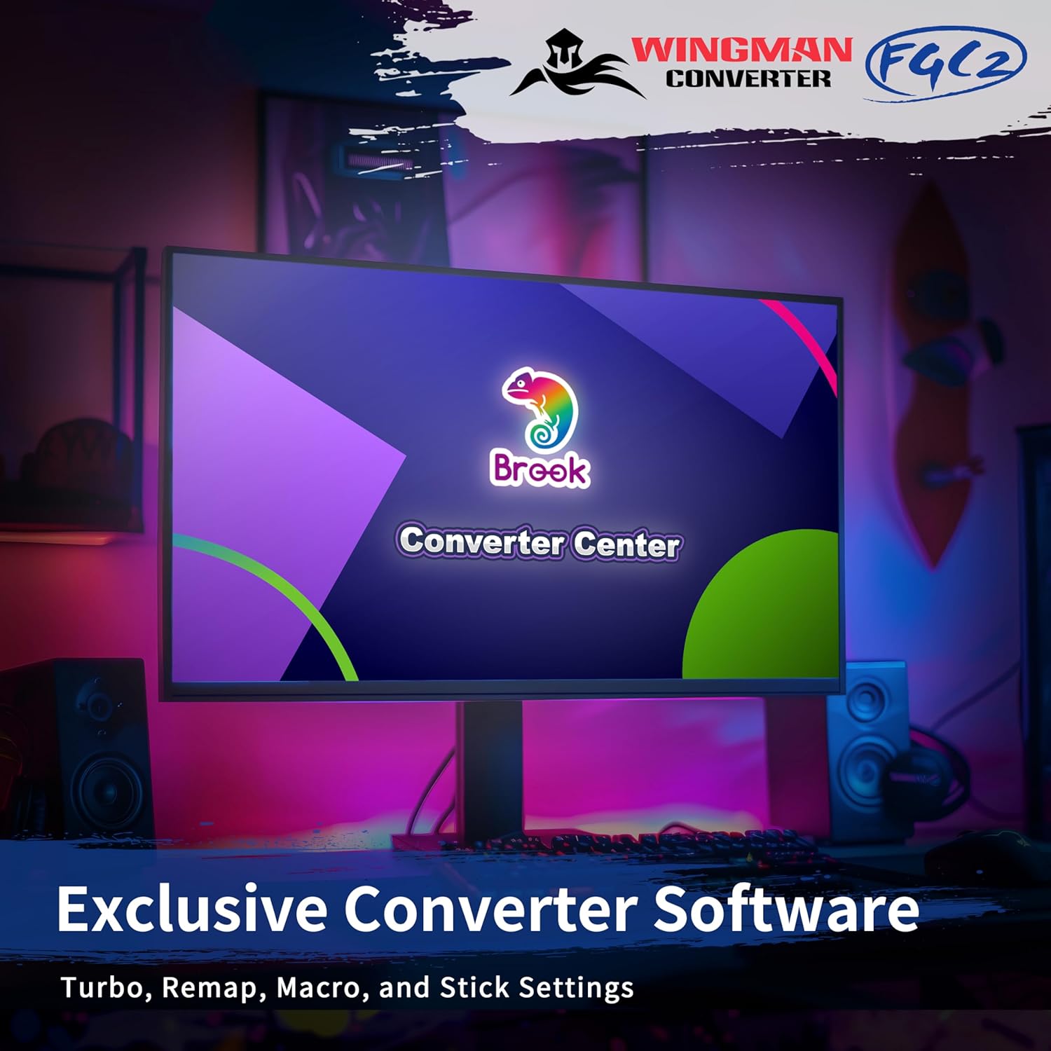 Brook Wingman FGC2 Converter with Keychain-Arcade Joystick Adapter Gamepad for PS5 & PC, Supports All PS5 Games 【Official Exclusive Version】