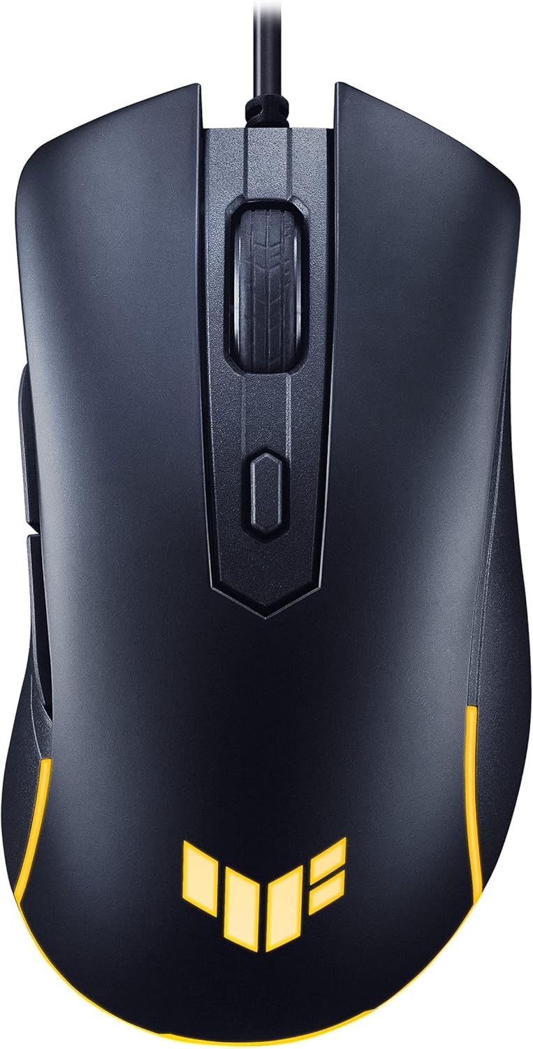 ASUS TUF Gaming M3 Gen II - Ratón USB con cable para juegos, ergonómico para diestros, ligero de 2.08 oz, 8K DPI, resistencia al polvo y al agua IP56, protección antibacteriana, 6 botones programables, soporte para PC/Mac, color negro