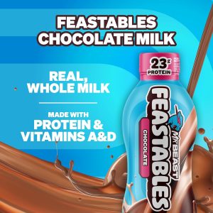 Feastables Beast Games Season 2 Bundle, Mrbeast Snacks Variety Pack With Chocolate Bars and Cups, Protein Milk, Hydration Drink, and Beef Jerky, Gift Basket for Adults and Kids, 10 Count Snack Box