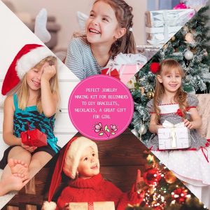 Xmada Jewelry Making Supplies Kit - 1587 PCS Beads, Crystal Beads, Jewelry Pliers, Beading Wire, Earring Hooks, Rings, Bracelets for Girls and Adults