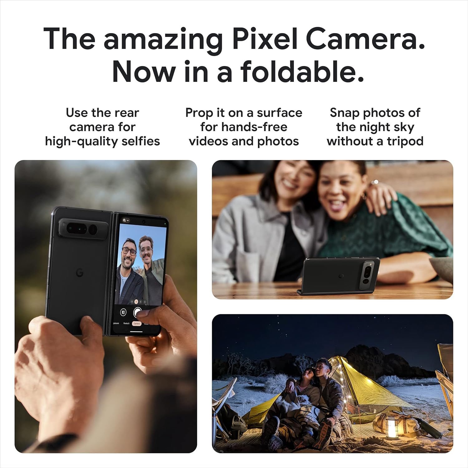 Google Pixel Fold - Smartphone Android 5G desbloqueado con lente teleobjetivo y lente ultraancha - Pantalla plegable - Batería de 24 horas - Obsidiana - 256 GB