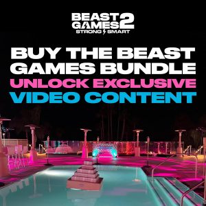 Feastables Beast Games Season 2 Bundle, Mrbeast Snacks Variety Pack With Chocolate Bars and Cups, Protein Milk, Hydration Drink, and Beef Jerky, Gift Basket for Adults and Kids, 10 Count Snack Box