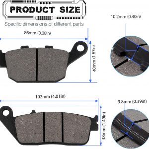 LOCOPOW Front & Rear Brake Pads for Honda CB500F CB300F CB500X CBR250R CBR300R CBR500R CMX300 CMX500 Rebal 300 500 CTX700 NC700 NC750 2011-2023
