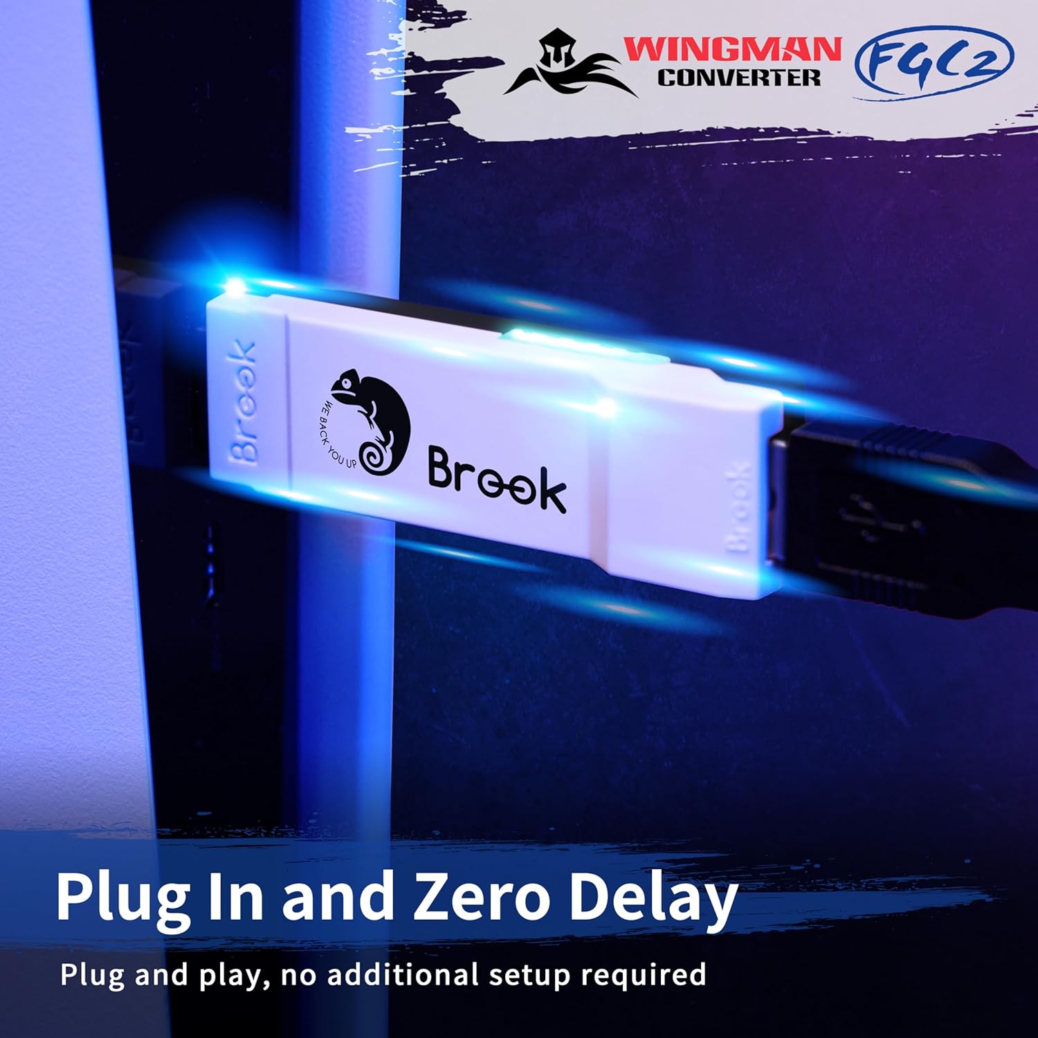 Brook Wingman FGC2 Converter with Keychain-Arcade Joystick Adapter Gamepad for PS5 & PC, Supports All PS5 Games 【Official Exclusive Version】