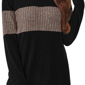 WIHOLL Womens Sweaters Trendy Color Block Tops Long Sleeve Shirts Fall Outfits Early Fall Fashion 2025 Winter Clothing