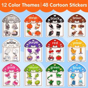 Libro Ocupado Montessori de Clasificación de Colores para Niños Pequeños de 2 a 4 años, Actividades Educativas de Aprendizaje Preescolar para Niños, Juegos Sensoriales de Habilidad Motora Fina