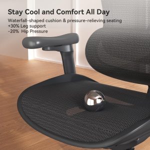 SIHOO Doro C300 Ergonomic Office Chair with Ultra Soft 3D Armrests, Dynamic Lumbar Support for Home Office Chair, Adjustable Backrest Desk Chair, Swivel Big and Tall Computer Chair Black