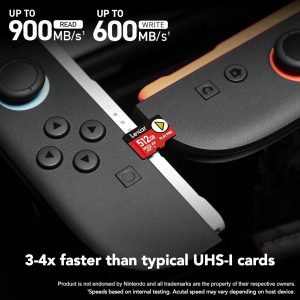 Lexar Tarjeta microSD Express Play PRO de 512 GB, UHS-I, C10, U3, V30, Full HD, 4K, tarjeta de memoria de hasta 900/600 MB/s, compatible con Nintendo-Switch 2, ASUS ROG Ally, Steam Deck, Gaming