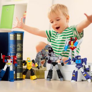 YOLOPARK Transformers Toys 6-Pack G1 Action Figures,Highly Articulated Optimus Prime,Bumblebee,Megatron,Soundwave,Grimlock,Starscream Transformer Toys for Kids Age 8 and Up,No Converting