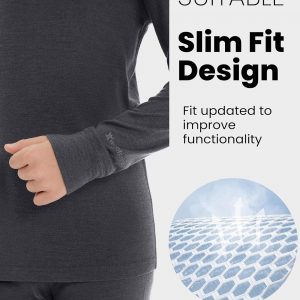 Iguana Unisex Kids 100% Merino Wool Base Layer Set Thermal Underwear Sets for Girls and Boys