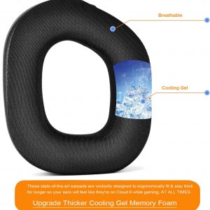 Almohadillas HS80 RGB más gruesas de calidad mejorada, almohadilla de repuesto compatible con auriculares inalámbricos Corsair HS80 RGB, espuma de cancelación de ruido de alta densidad, grosor añadido