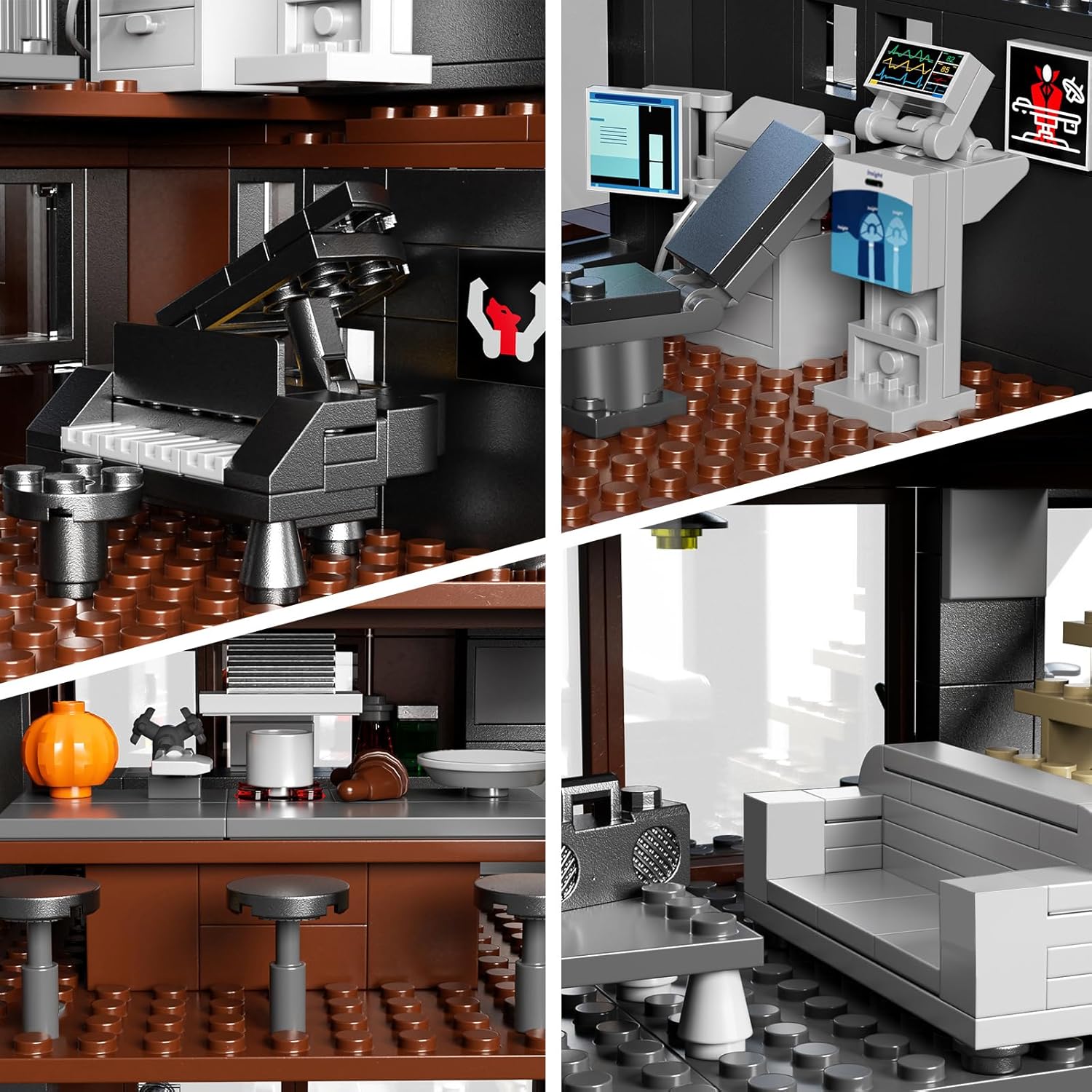 Set de Construcción de Casa Compatible con Bloques de Arquitectura Lego Fans de Películas Románticas Casa Creativa Regalo para Adultos Halloween Navidad San Valentín (864 Piezas)