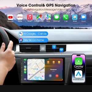 Wireless CarPlay Screen for Car & Android Auto Head Unit - Touchscreen 7 Inch Double Din Car Stereo with Backup Camera for All Cars (2+32GB)