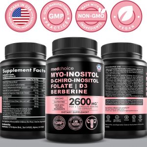14-in-1 Women’s Inositol Complex Supplement – 40:1 Myo & D-Chiro Inositol with Folate, Vitamin D3, Zinc, Magnesium & Botanicals for Hormone & Feminine Wellness Support – (120 Capsules) (Pack of 1)