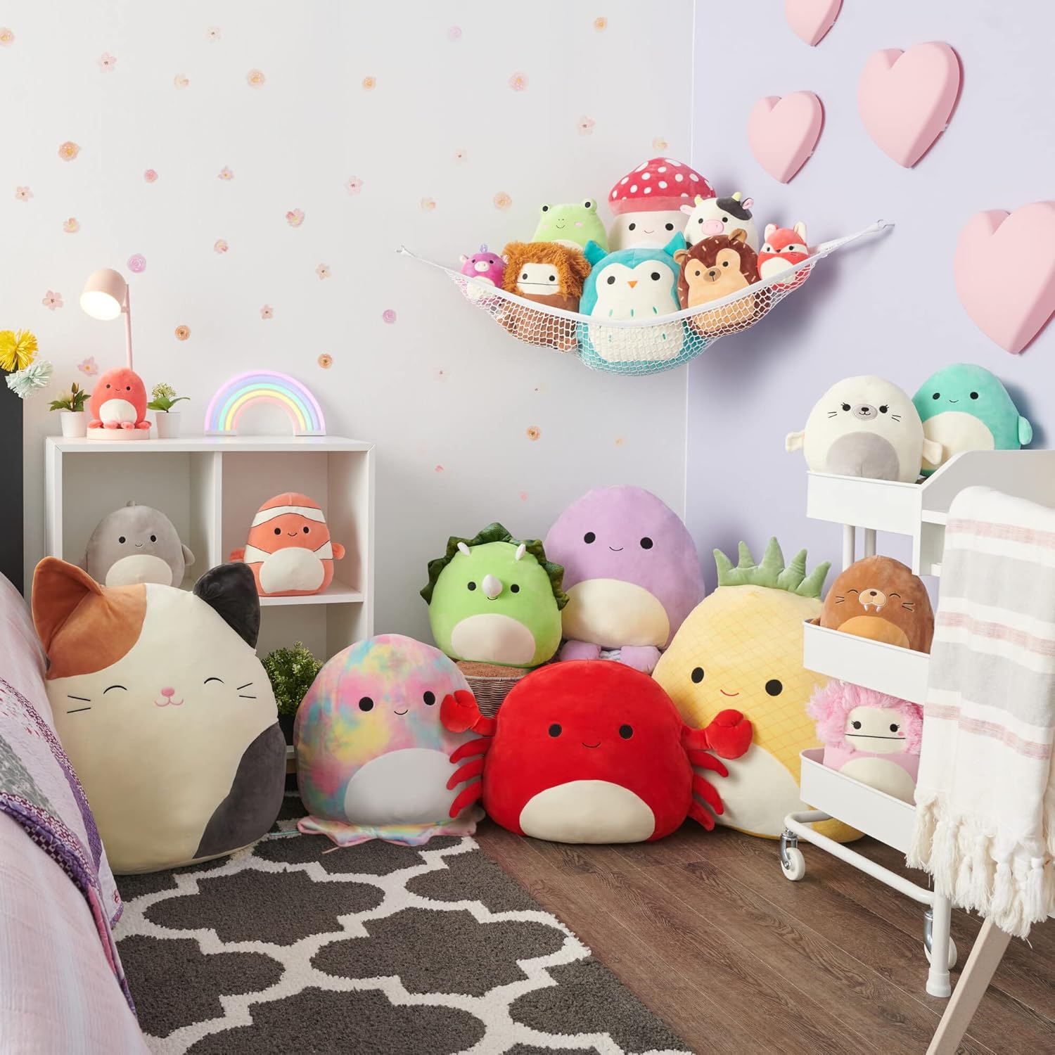 Squishmallows Original - Mariposa Andreina de 14 pulgadas, mariposa monarca rosada con vientre blanco brillante, peluche grande ultrasuave oficial de Jazwares - Exclusivo de Amazon