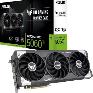 ASUS TUF Gaming GeForce RTX ™ 5060 Ti 16GB GDDR7 OC Edition Tarjeta gráfica para juegos (PCIe® 5.0, HDMI®/DP 2.1, ranura 3.1, componentes de grado militar, revestimiento protector de PCB, ventiladores