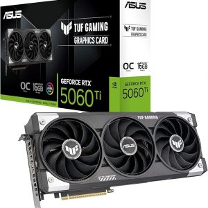 ASUS TUF Gaming GeForce RTX ™ 5060 Ti 16GB GDDR7 OC Edition Tarjeta gráfica para juegos (PCIe® 5.0, HDMI®/DP 2.1, ranura 3.1, componentes de grado militar, revestimiento protector de PCB, ventiladores