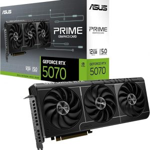 ASUS La tarjeta gráfica Prime GeForce RTX™ 5070 de 12 GB GDDR7 lista para SFF (PCIe® 5.0, 12 GB GDDR7, HDMI®/DP 2.1, 2.5 ranuras, ventiladores de tecnología axial, BIOS dual)