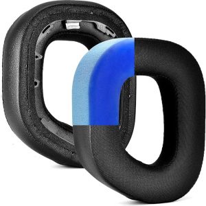 Almohadillas HS80 RGB más gruesas de calidad mejorada, almohadilla de repuesto compatible con auriculares inalámbricos Corsair HS80 RGB, espuma de cancelación de ruido de alta densidad, grosor añadido