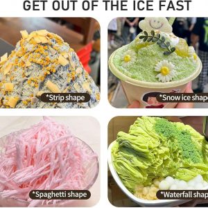 Nicvrea Commercial Korean Kakigori Mesin ES Snowflake Flake Cream Crusher Maker Shaved Speed Adjustable Machine,Ice Shaver Bingsu Making Machine,60KG