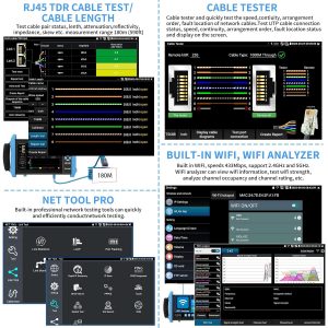 Rsrteng CCTV Camera Tester, 8K 32MP IP Camera Tester with POE++ Max 90W 8MP CVI TVI AHD SDI CVBS Camera Tester 7inch IPS Touch Screen CCTV Tester Support SFP, WiFi HD IPC Tester IPC-9800ADHS Pro