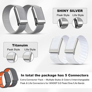 DADO Multi-Pack Wrist Bands Compatible with Whoop 5.0, Peak, One & Life MG – Hydroknit Nylon, Sport Silicone, Premium Nylon – Replacement Straps with Hook, Clasp, Quick Link Slider