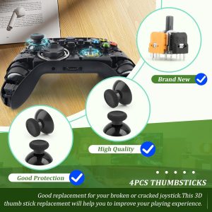 4Pack Joysticks for Xbox Series S/X Hall Effect Joystick Replacement for Xbox Series S/X 3D Analog Sensor Module Thumb Stick Controller Accessories Parts with Repair Tools