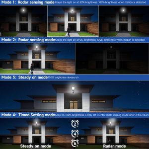 TFKK Solar Street Lights Outdoor, Waterproof Motion Sensor Solar Lights with Remote Control, 6500K Dusk to Dawn Parking Lot Flood Light for Outside Garage Yard, 8 Pack