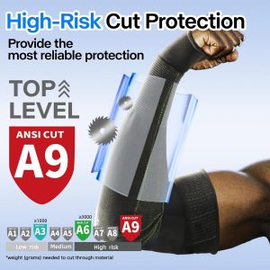 Schwer PRO-SKIN ANSI A9 Cut Resistant Arm Sleeves for Men & Women, Puncture Resistant Arm Protectors for High Risk Work