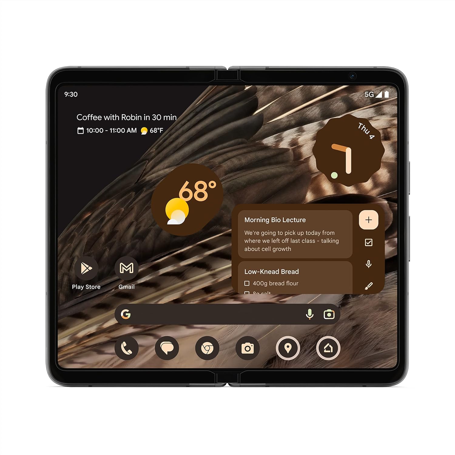 Google Pixel Fold - Smartphone Android 5G desbloqueado con lente teleobjetivo y lente ultraancha - Pantalla plegable - Batería de 24 horas - Obsidiana - 256 GB