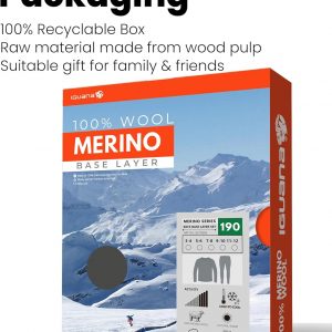 Iguana Unisex Kids 100% Merino Wool Base Layer Set Thermal Underwear Sets for Girls and Boys