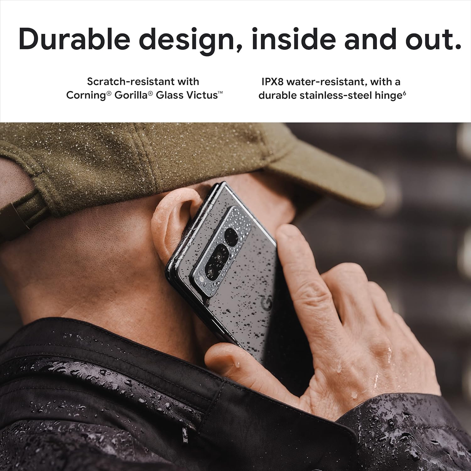 Google Pixel Fold - Smartphone Android 5G desbloqueado con lente teleobjetivo y lente ultraancha - Pantalla plegable - Batería de 24 horas - Obsidiana - 256 GB