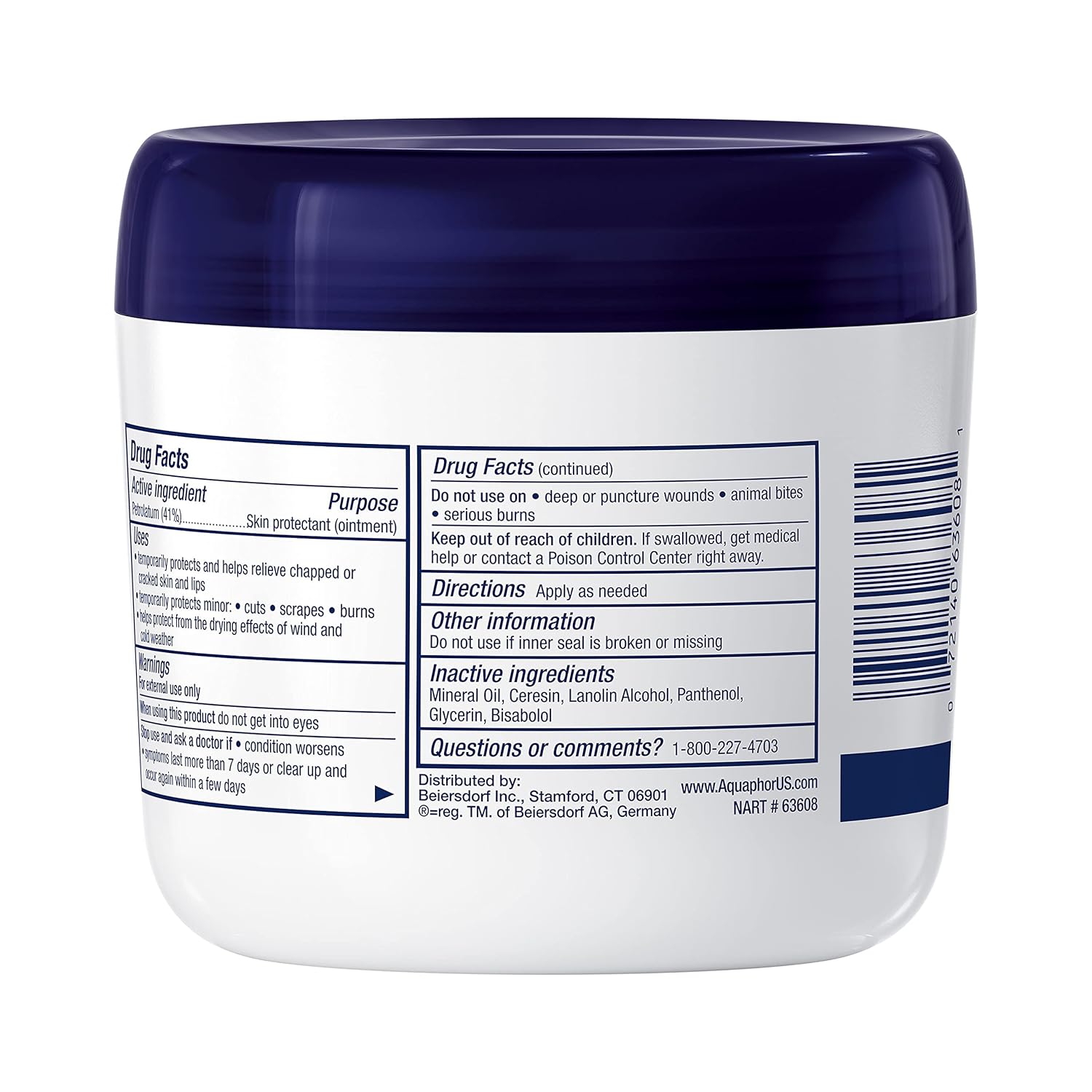Aquaphor Healing Ointment, Advanced Therapy Skin Protectant, Dry Skin Body Moisturizer, Multi-Purpose Healing Ointment, For Dry, Cracked Skin & Minor Cuts & Burns, 14 Oz Jar (Pack of 12)