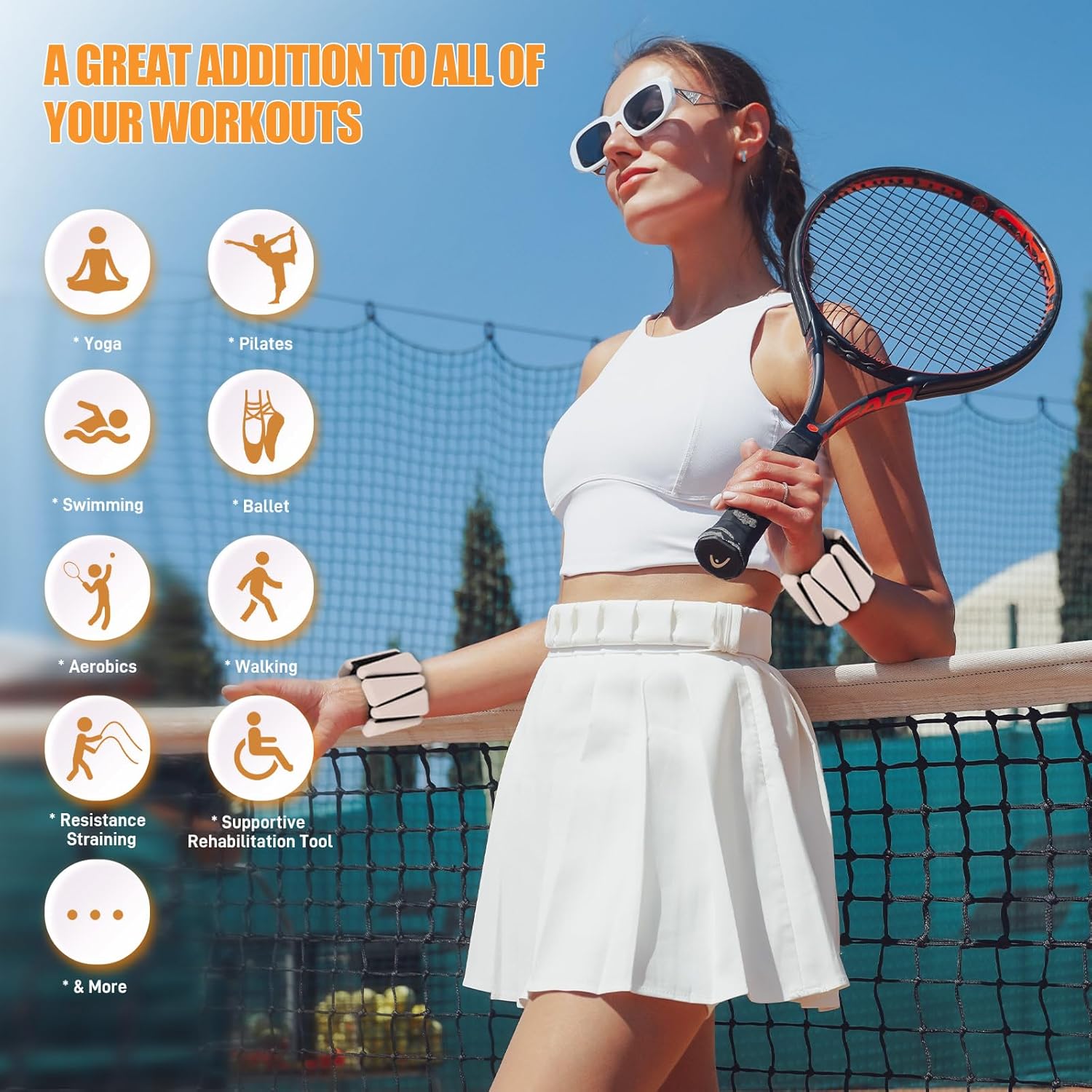 BECOJADDE Juego de pesas de tobillo de 2 (1 libra/2 libras/3 libras cada una) Pesas ajustables de muñeca para mujeres y hombres, pesas portátiles para brazo y pierna para pilates, correr, caminar