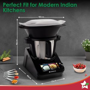 Wonderchef Chef Magic | Robot de cocina todo en uno para cocina india e internacional | Cortar automático, saltear, revolver, amasar... | Aplicación móvil | Recetas del chef Sanjeev Kapoor | Garantía