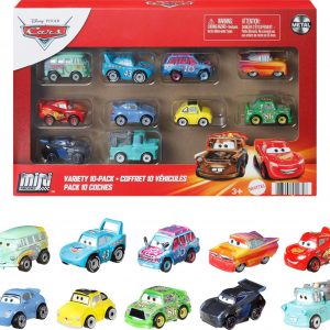 Mattel Disney and Pixar Cars Mini Racers 10-Pack, Collectible Set with 10 Toy Vehicles, Fan-Favorite Characters (Amazon Exclusive)